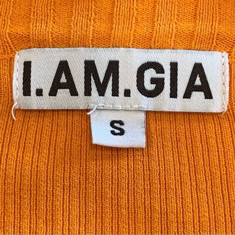 I.AM.GIA Thea Orange Knit Sweater Cropped Size Small - Picture 8 of 12